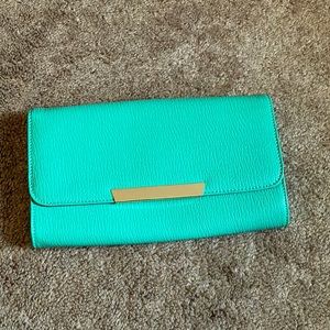 Last Chance! Aqua Blue and Silver Clutch w/ Chain Strap